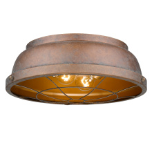 Golden 7312-FM CP - Golden Lighting Bartlett 2-light Flush Mount in Copper Patina
